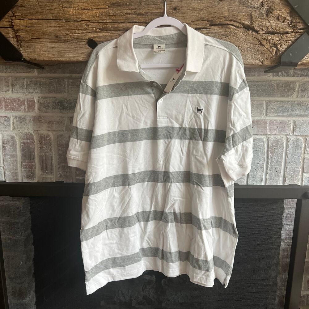 The black‎ dog stripe polo men’s XL nwt